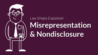 Misrepresentation and Nondisclosure  Contracts  Defenses amp Excuses [upl. by Olnek]