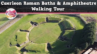 CAERLEON ROMAN BATHS amp AMPHITHEATRE WALES  Walking Tour  Pinned on Places [upl. by Rukna746]