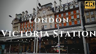 London Victoria Station Walk Through England 4K [upl. by Aerdnaid]