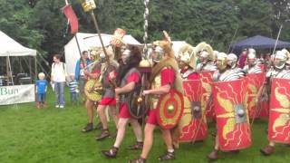 Roman Reenactment at the Amphitheatre in Caerleon Marching In [upl. by Llieno]