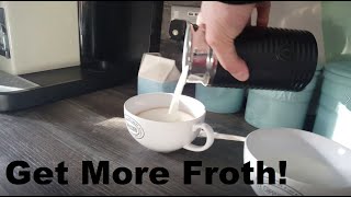 How to Get More Froth from Your Nespresso Coffee Aeroccino  Nespresso tips and help [upl. by Laohcin840]