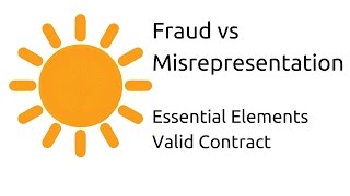 Fraud vs Misrepresentation  Other Essential Elements of a Valid Contract  CA CPT  CS amp CMA [upl. by Alwyn]